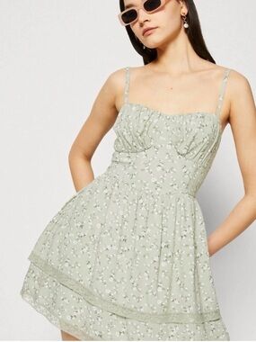 Hollister Tiered Mini Fit and Flare Dress With Pockets